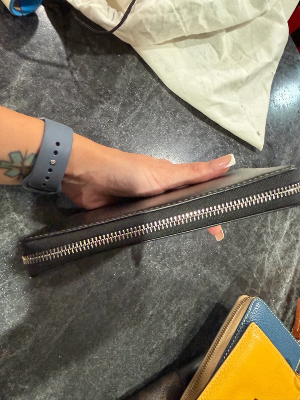 COACH Black Glovetanned Leather Zip Wallet - Picture 3 of 10